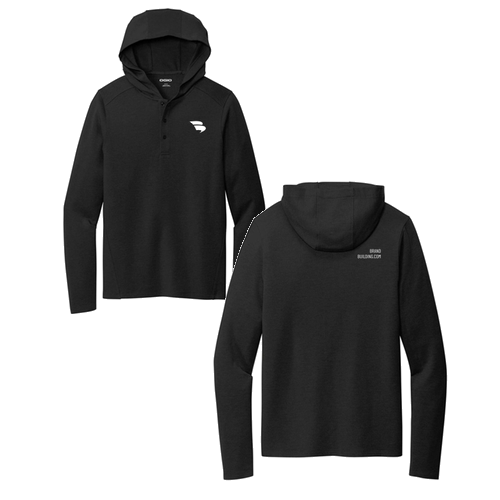 Ogio Luuma Flex Hooded Henley -- Blacktop
