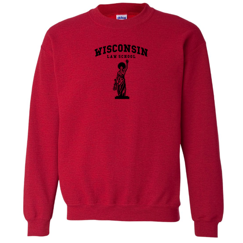 Black Lady Justice Sweatshirt — Antique Cherry Red