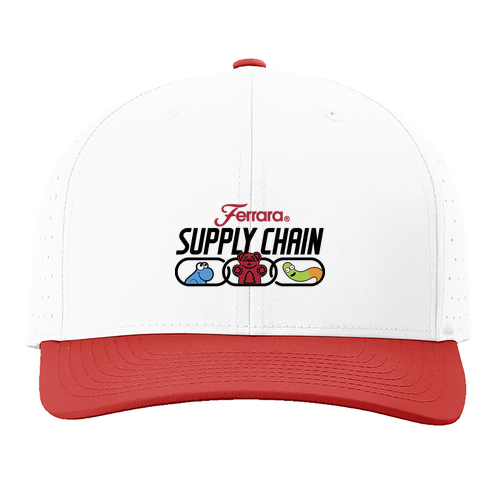 Richardson Laser Perf R-Flex Cap -- White / White / Red