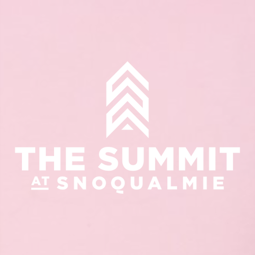 The Summit at Snoqualmie Logo 1 White Ink -- Longsleeve Pink