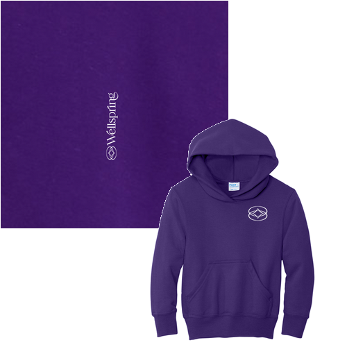 Port & Co Youth Core Fleece Pullover Hooded Sweatshirt -- Team Purple