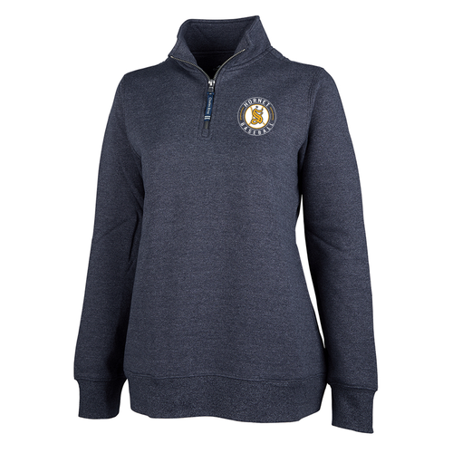 Charles River Women's Crosswind Quarter Zip Sweatshirt -- Navy Heather