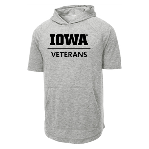 Sport-Tek Posicharge Tri-Blend Wicking Short Sleeve Hoodie -- Light Grey Heather