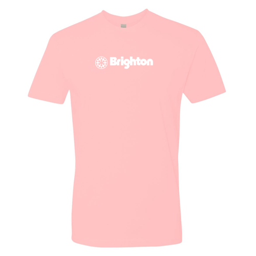 Brighton Logo 1 White Ink -- Short Sleeve Light Pink