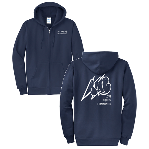 Port and Company Classic Full Zip Hooded Sweatshirt -- Navy