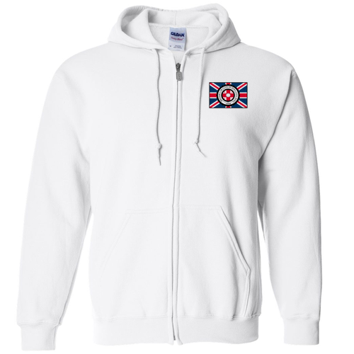 Gildan Full Zip Hooded Sweatshirt -- White