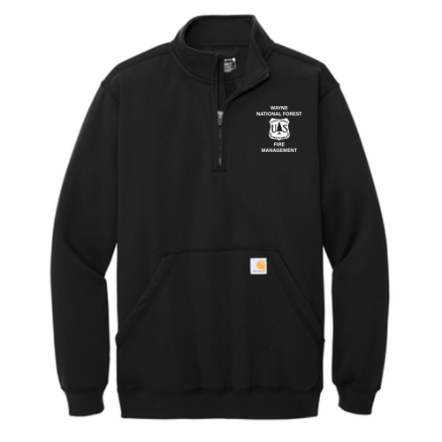 Carhartt Midweight 1/4-Zip Mock Neck Sweatshirt -- Black -- Embroidered