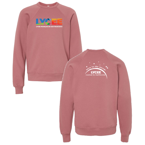 Youth Bella Canvas Sponge Fleece Raglan Sweatshirt -- Mauve