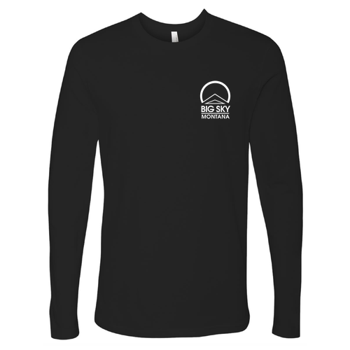 Big Sky Montana Logo 2 White Ink -- Long Sleeve Black