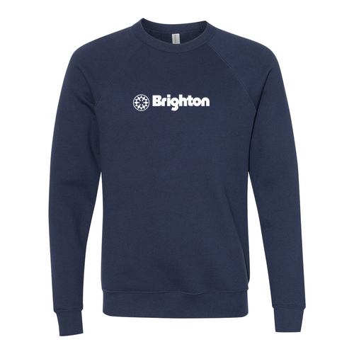 Brighton Logo 1 White Ink -- Crewneck Sweatshirt Navy
