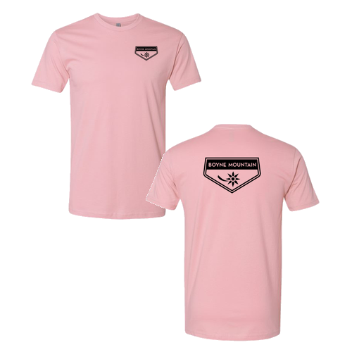 Boyne Mountain Logo 2 Black Ink -- short sleeve Light Pink