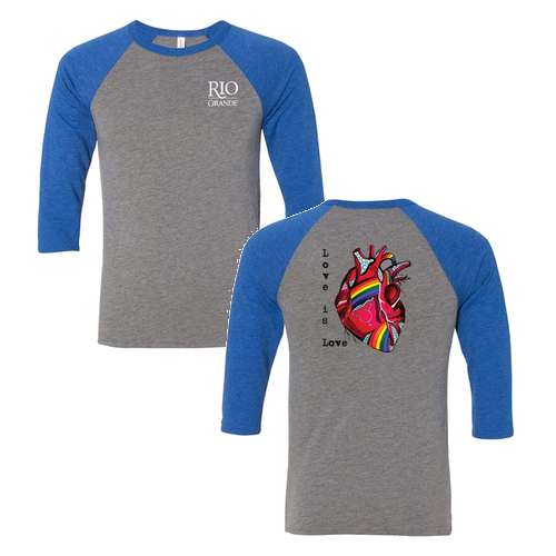 Bella Canvas Unisex 3/4 Sleeve Baseball T-Shirt -- Grey / True Royal Triblend