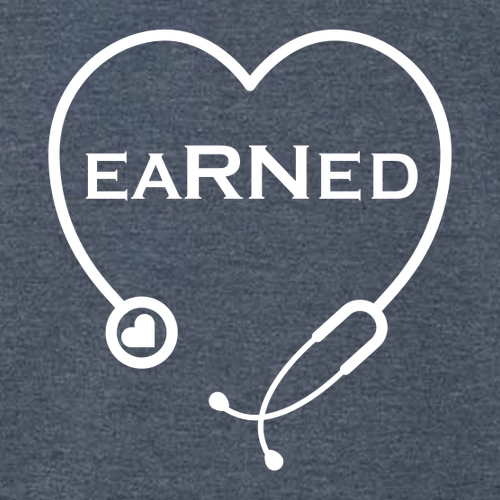 "Earned" Bella+Canvas Unisex Heather Cvc Long Sleeve Tee- Heathers -- Heather Navy