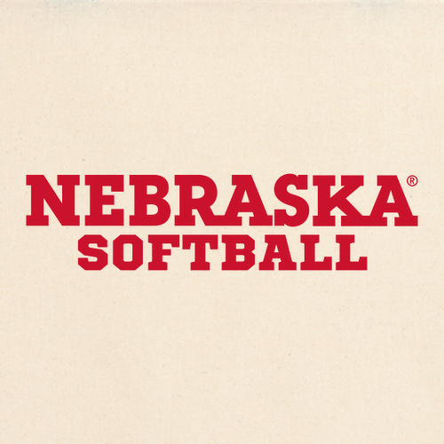 Nebraska Softball Block Font Adult Unisex Long Sleeve Tee -- Natural