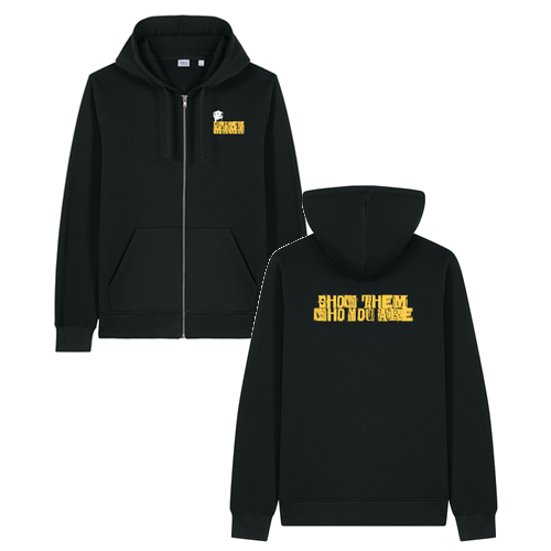 Stanley/Stella Unisex Mixer Full-Zip Hooded Sweatshirt (Show Them) -- Black