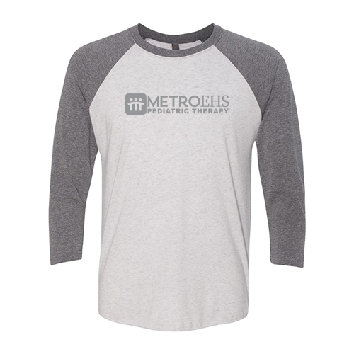 Next Level Unisex Tri-Blend 3/4 Sleeve Raglan -- Heather White / Premium Heather