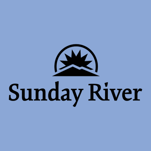 Sunday River Logo 2 Black Ink -- Crewneck Sweatshirt Carolina Blue