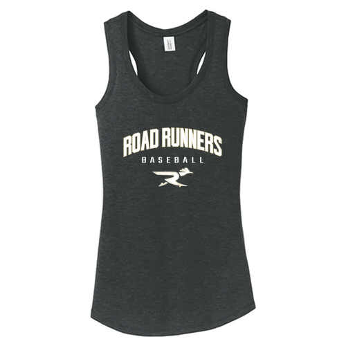 District Made Ladies Perfect Tri Racerback Tank -- Black Frost