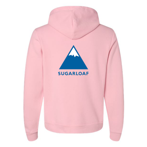 Sugarloaf Logo 2 Blue Ink -- Pullover Hooded Sweatshirt Pink