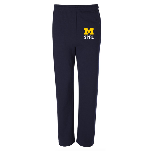 Mens/Unisex Jerzees Open Bottom Sweatpants w. Pockets -- J. Navy, SPRL Logo
