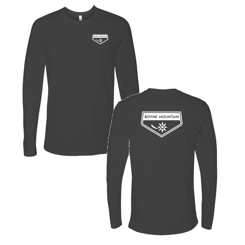 Boyne Mountain Logo 2 White Ink -- Long Sleeve Heavy Metal