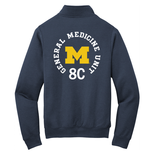Mens/Unisex Port and Company Core Fleece Quarter-Zip Pullover Sweatshirt -- Navy
