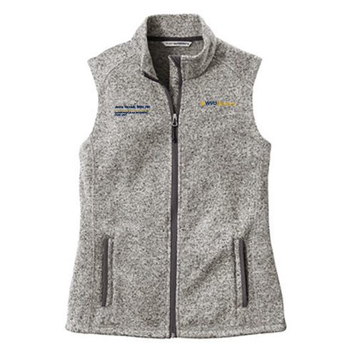 Port Authority Ladies Sweater Fleece Vest -- Grey Heather