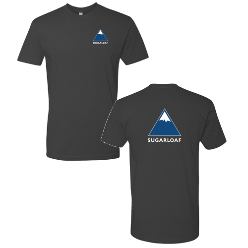 Sugarloaf Logo 2 Blue and White Ink -- Short Sleeve Heavy Metal