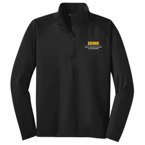 Embroidered Sport Tek Sport Wick Stretch Half Zip Pullover -- Black