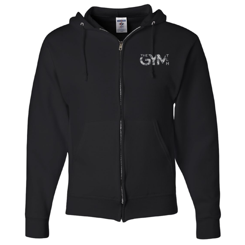 Jerzees Full Zip Hooded Sweatshirt -- Black