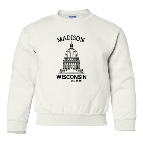 Gildan Heavy Blend Youth Crew Neck Sweatshirt -- White