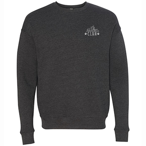 Bella Canvas Unisex Drop Shoulder Fleece Crewneck -- Dark Grey Heather