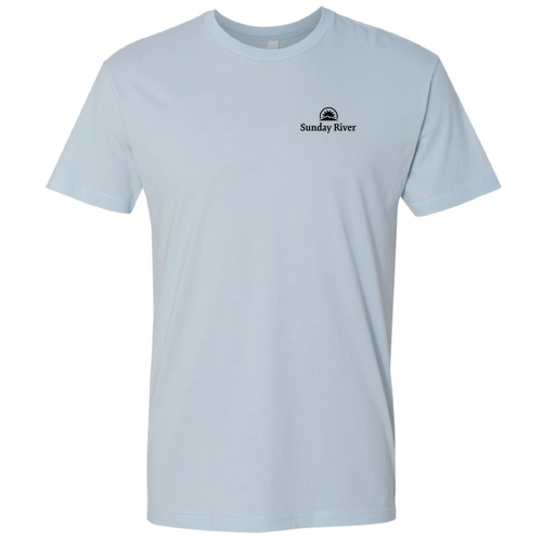 Sunday River Logo 2 Black Ink -- Short Sleeve Light Blue