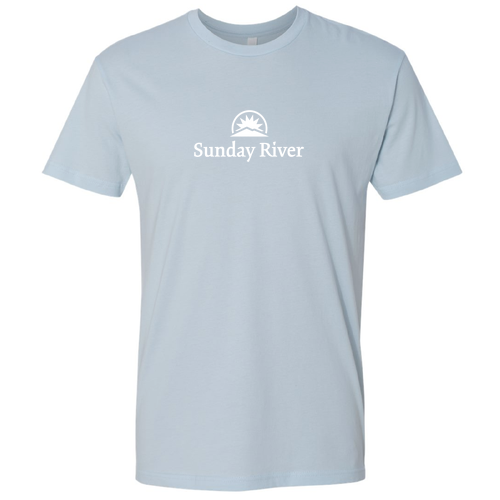 Sunday River Logo 1 White Ink --Short Sleeve Light Blue