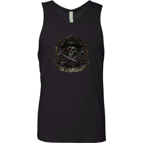 Next Level Apparel Cotton Muscle Tank -- Black Mutiny front & back design