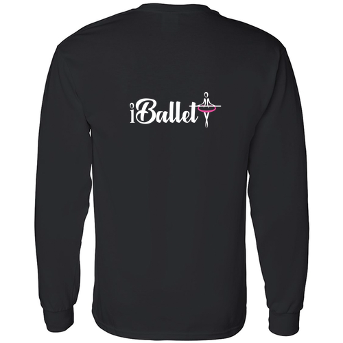 Mens/Unisex Gildan Heavy Cotton Longsleeve Basic T-Shirt -- Black