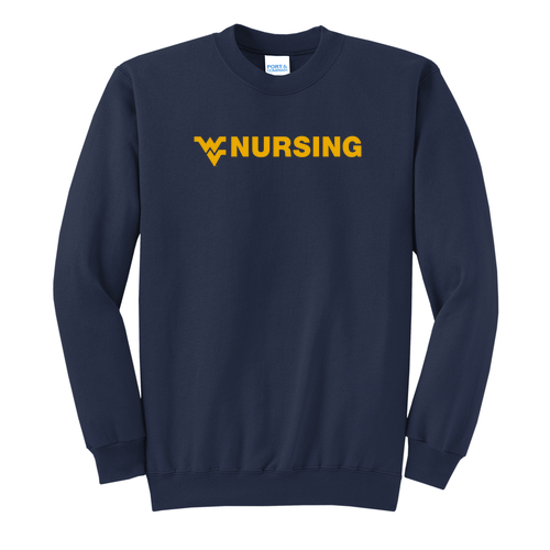Topographic Map Port and Company Classic Crewneck Sweatshirt -- Navy
