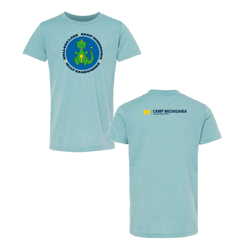 Youth Bella Canvas Soft Fitted Heather CVC Short Sleeve Tee -- Heather Blue Lagoon