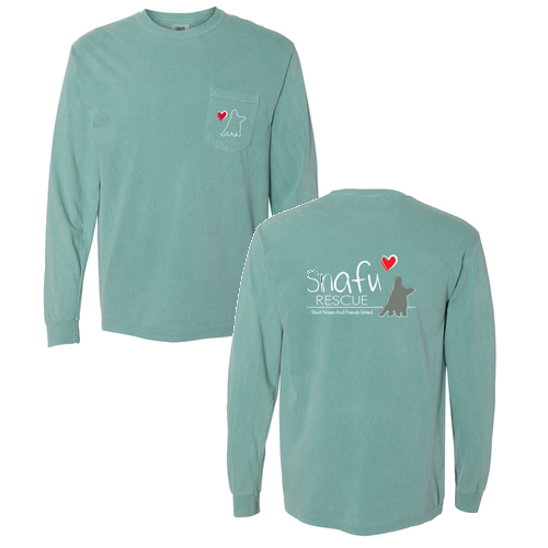 Comfort Colors Adult Long Sleeve Pocket Tee -- Sea Foam