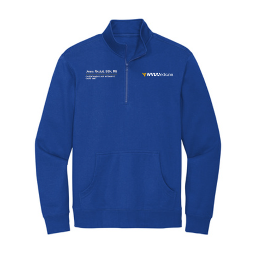 Embroidered District V.I.T. Fleece 1 / 4-Zip -- Deep Royal