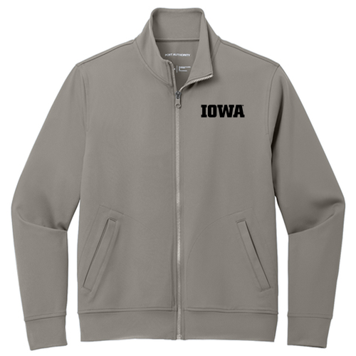 Embroidered Port Authority C-FREE Double Knit Full-Zip -- Smoke Grey