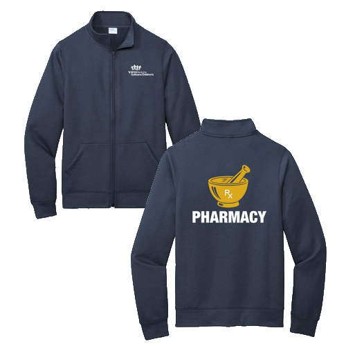 Screen Printed Port and Company Core Fleece Cadet Full-Zip Sweatshirt -- Navy