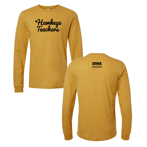 Hawkeye Teachers Bella+Canvas Unisex Heather Cvc Long Sleeve Tee- Heathers -- Heather Mustard
