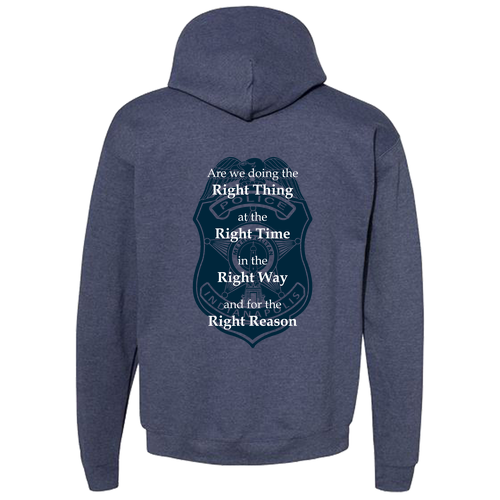 Hanes 7.8 Oz., 50/50 Comfort Blend Fleece Pullover Hood Adult -- Heather Navy