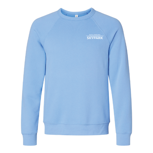 Gatlinburg Skypark Logo 2 White Ink -- Crewneck Sweatshirt Carolina Blue