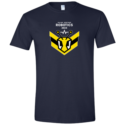 Mens/Unisex Gildan Softstyle Fitted T-Shirt -- Navy, RoboSwarm 47891