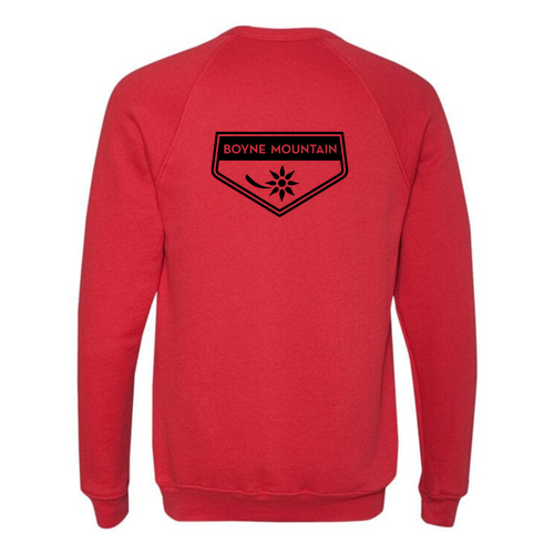 Boyne Mountain Logo 2 Black Ink -- Crewneck Sweatshirt Red