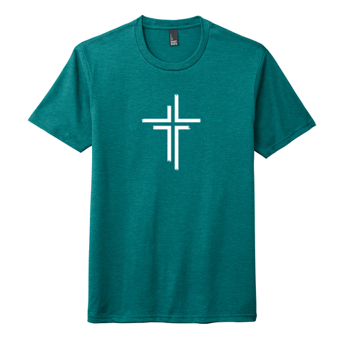 District Made Perfect Tri Crew Tee -- Heathered Teal