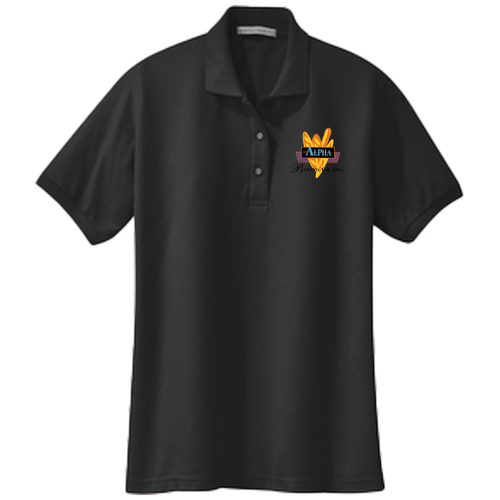 Port Authority Ladies Silk Touch Sport Shirt. -- Black