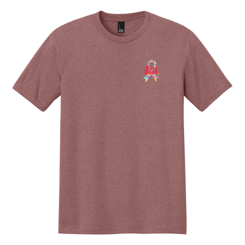 District Made Mens Perfect Tri Crew Tee Busy Bee Ribbon -- Blush Frost